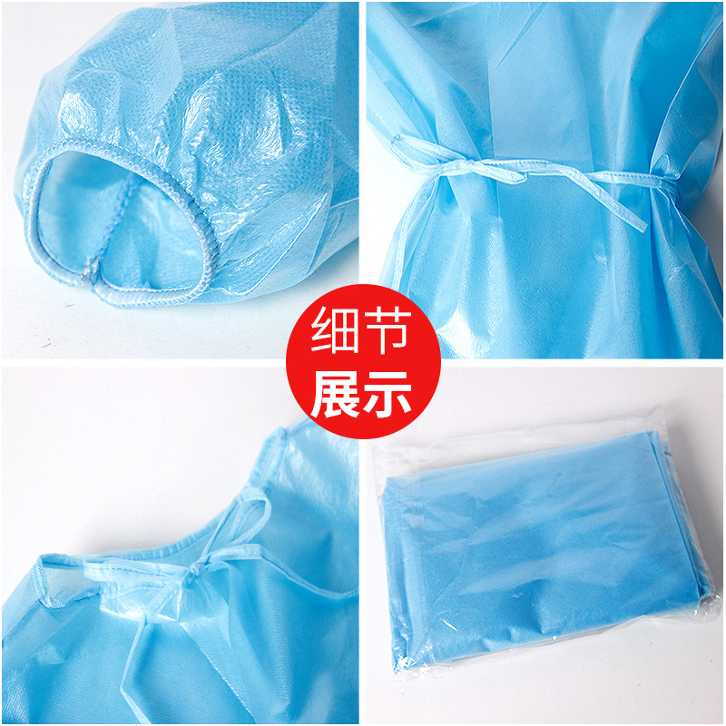 Manufacturing direct DISPOSABLE SMS isolation clothing non-woven PP+PE Drenching film isolation clothing Protective Clothing Proof Operating clothing
