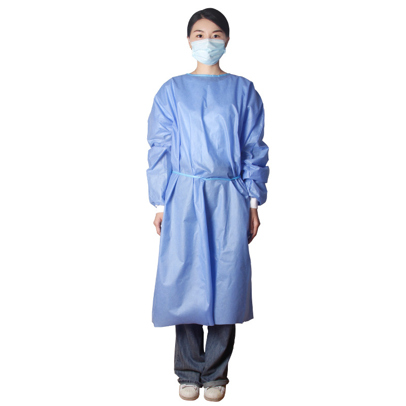 Manufacturing direct DISPOSABLE SMS isolation clothing non-woven PP+PE Drenching film isolation clothing Protective Clothing Proof Operating clothing