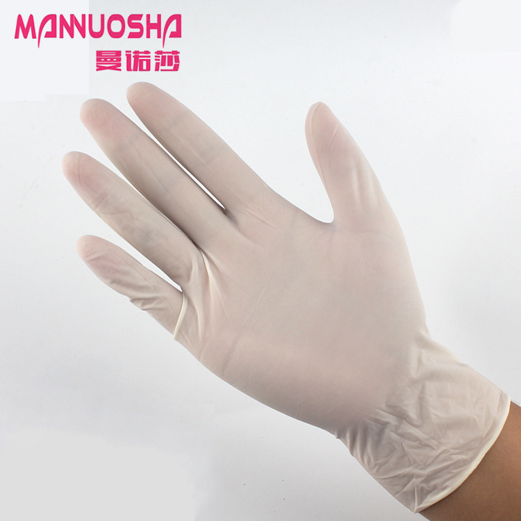 Menosha 9-inch disposable medical rubber inspection household food labor protection weat-resistant latex gloves wholesale