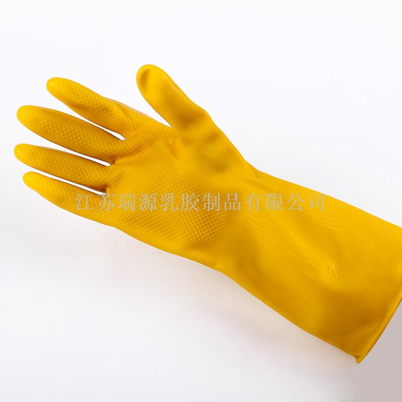 Beef sinew protection, industrial acid and alkali resistant latex gloves clean waterproof oil resistant household gloves 80 g