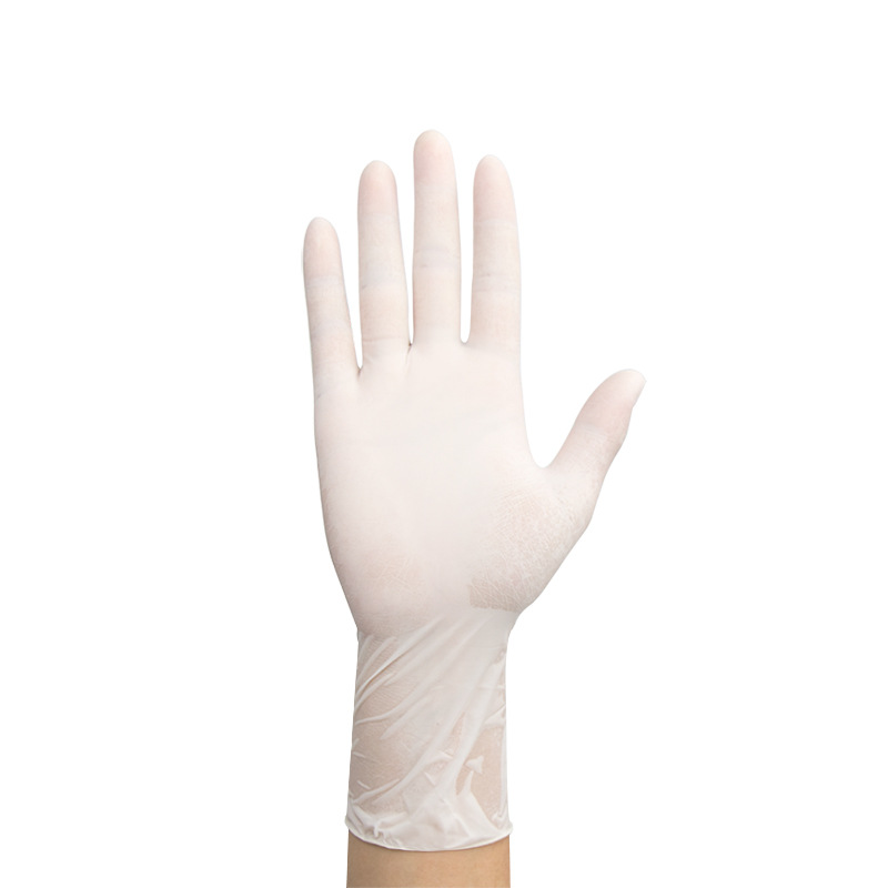Factory Direct Sales Powder-Free Hemp Surface Latex Gloves Disposable Food Factory Non-Slip Laboratory Thickened Latex Gloves
