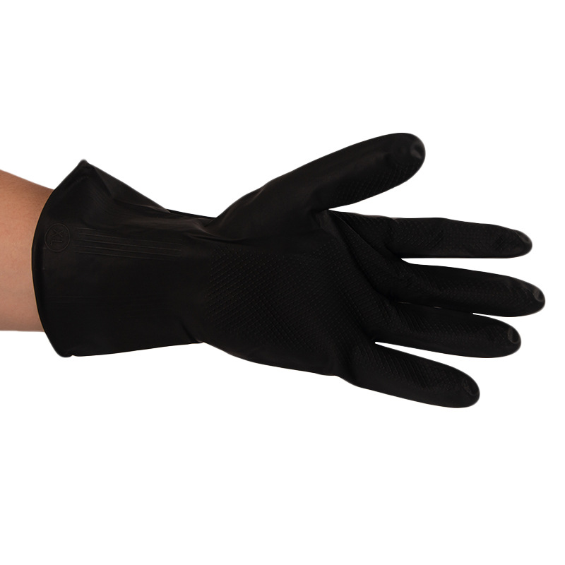 Spot Labor Protection Gloves SUNFLOWER Black Industrial Soft Rubber Gloves Non-Slip Oil and Acid and Alkali Resistant Black Latex Gloves