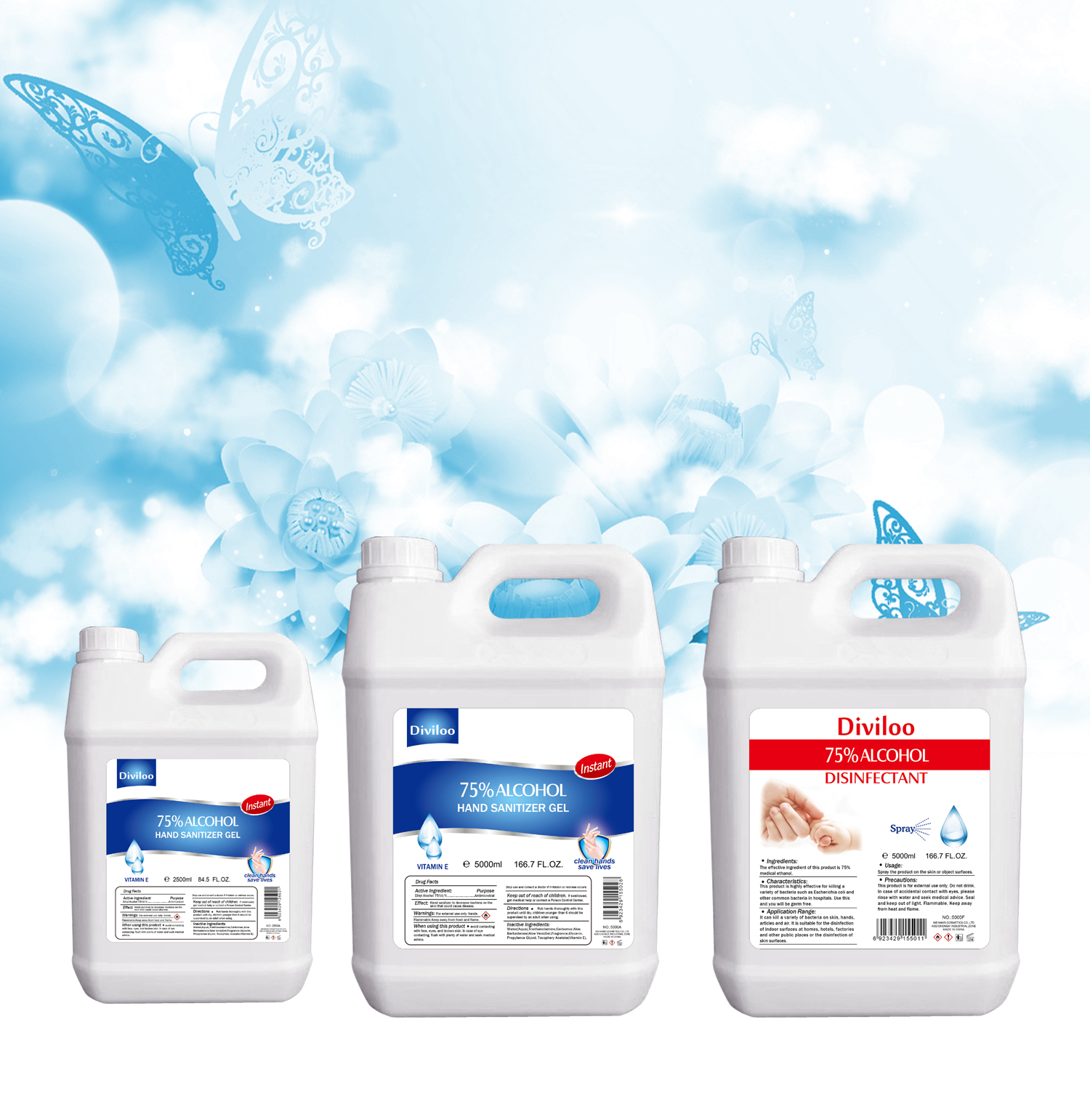 75% Alcohol Disinfectant Medical Alcohol Ethanol Disposable Gel Quick-Drying Antibacterial Hand Sanitizer School Portable