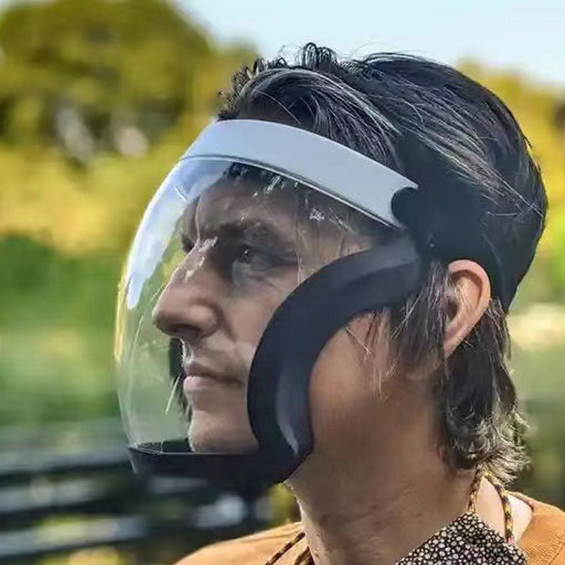 Anti-droplet Cap  Protective Mask HD Transparent and Dustproof Anti-Splash Mask PC Sports Outdoor Cycling Mask