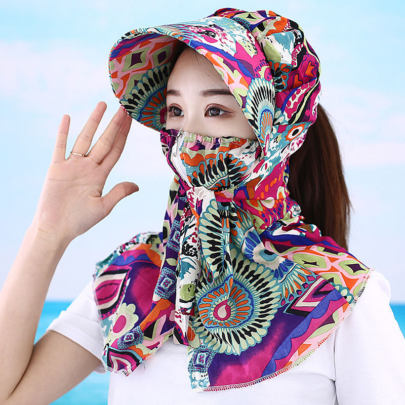 Sun Protection Hat Female Summer Face Cover Ultraviolet-Proof Cycling Anti-Droplet Protective Mask Anti-droplet Cap