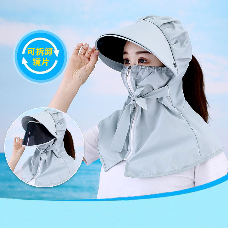 Sun Protection Hat Female Summer Face Cover Ultraviolet-Proof Cycling Anti-Droplet Protective Mask Anti-droplet Cap