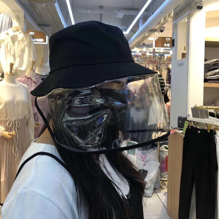 Anti-droplet Cap  Hat with Mask Protective Caps Anti Spitting Spring and Summer Boy and Girl Sunshade Hat Bucket Hat
