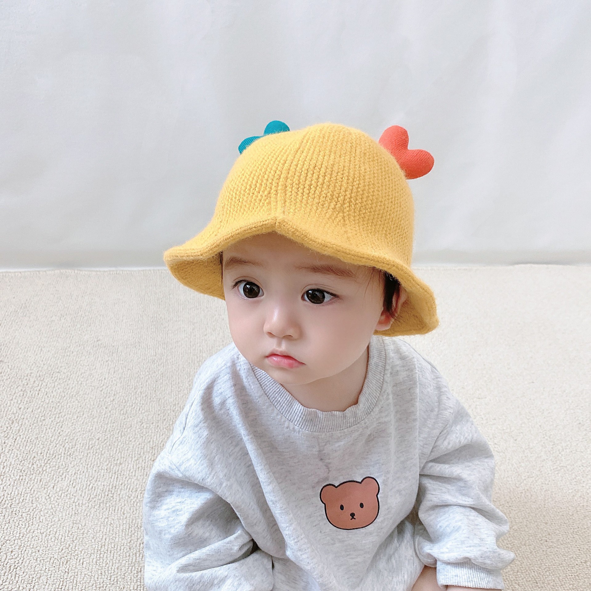 Baby Protection Facial Mask Anti-Droplet Hat Epidemic Prevention Cap Winter Children Removable Mask Baby Face Cover Autumn and Winter