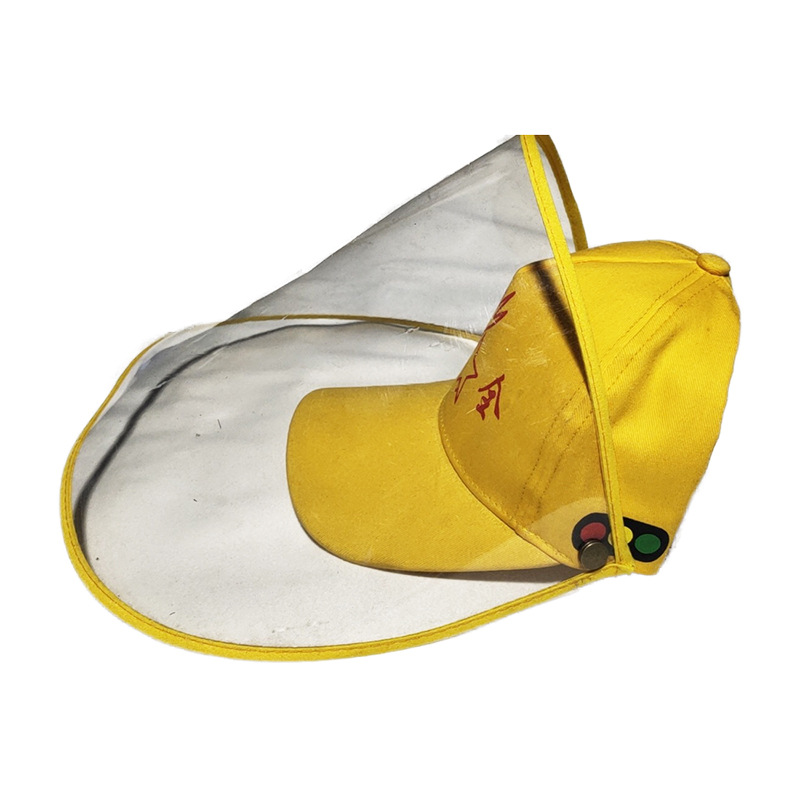 Anti-Droplet Isolation Protective Hat Student Yellow Cap Mask Removable Face Cover Sun-Proof Sun Hat Baseball Cap Summer