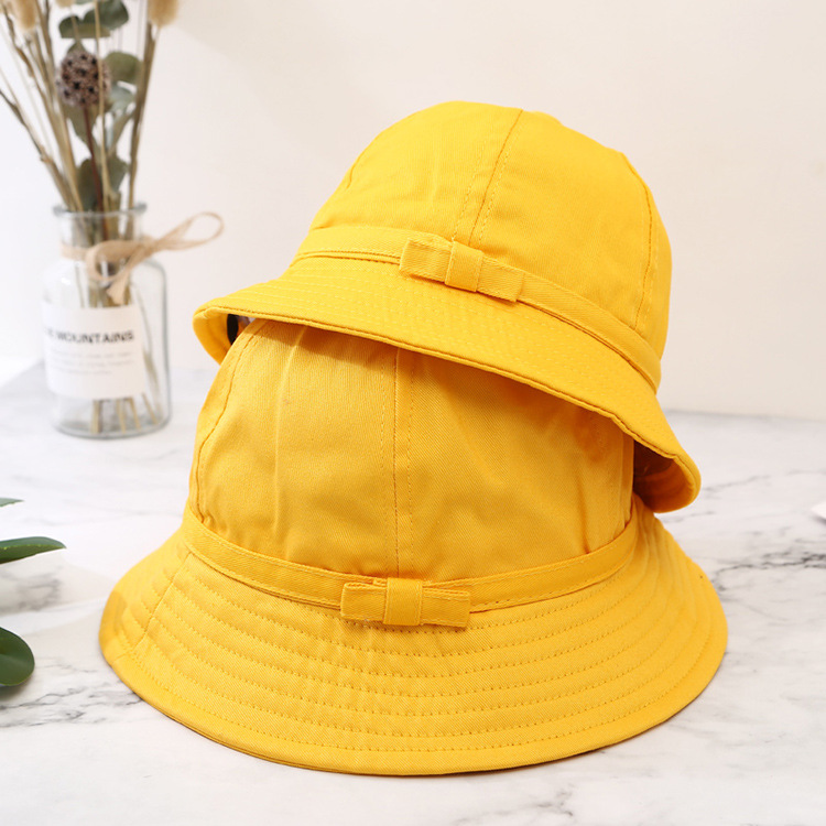 Student Anti-Droplet Hat Kindergarten Class Hat Customized Children&#039;s Protective Maruko Bucket Hat Bucket Hat Yellow Cap