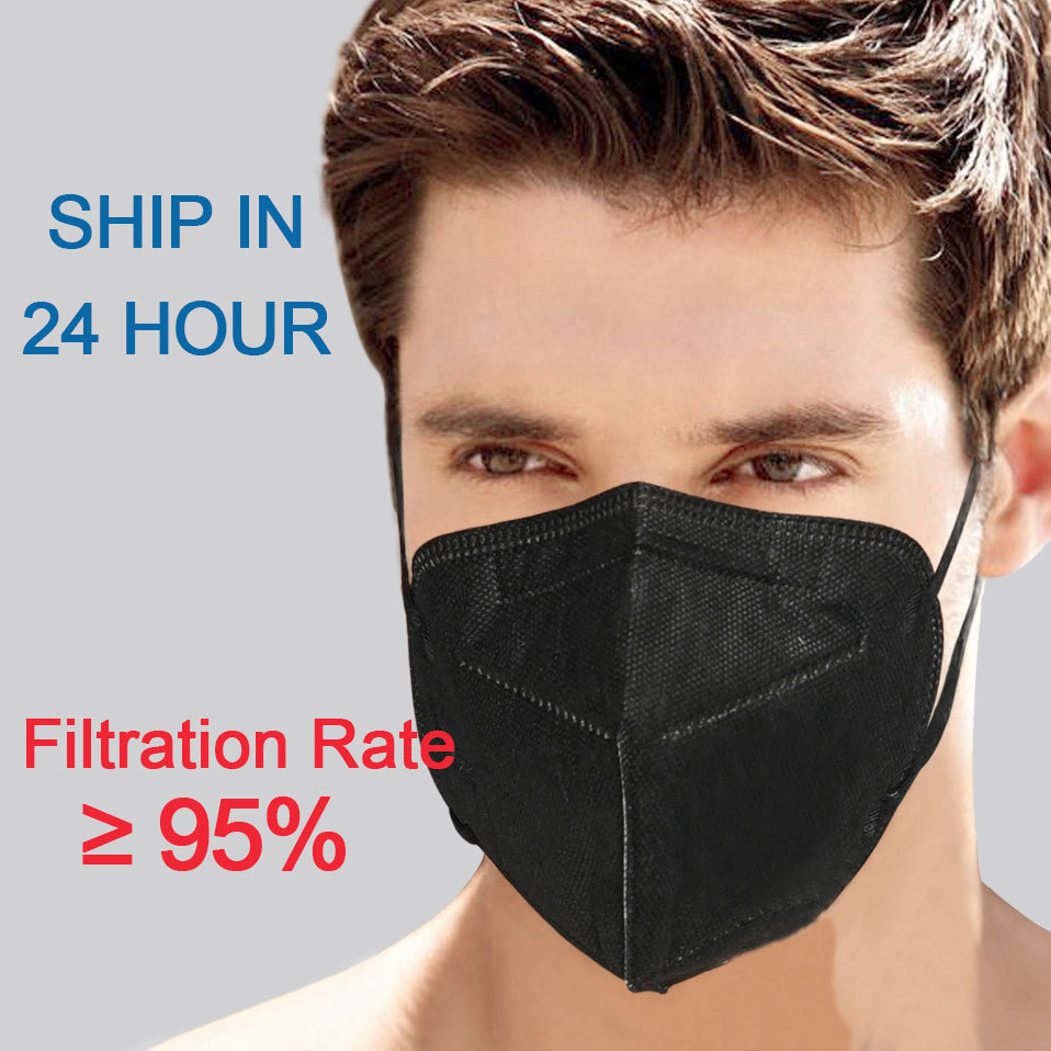 Spot Goods in Black KN95 Mask Double Layer Meltblown Fabric N95 Mask Industrial Dustproof KN95 Mask