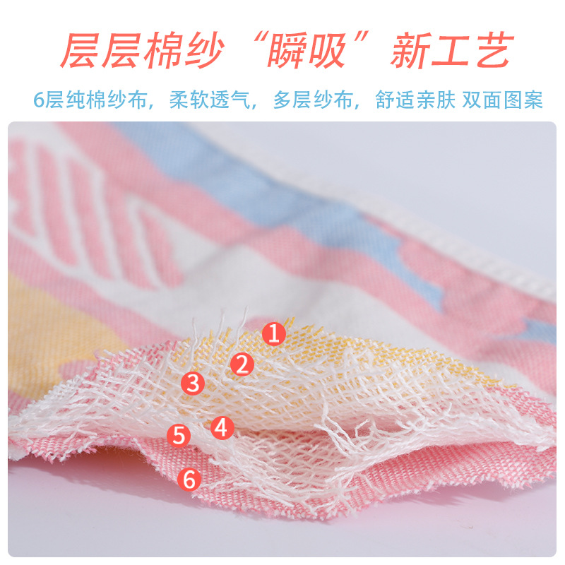 Newborn Saliva Towel Bib Infant Cotton 6-Layer Gauze Bibs Lace-Up Surgical Mask Type U-Shaped Eating Bib