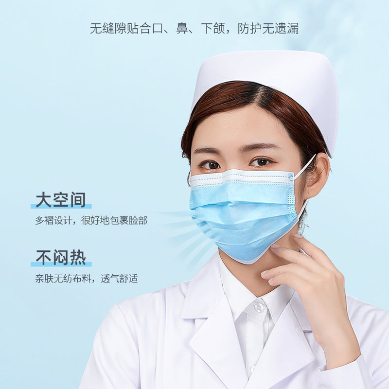 Surgical Mask isposable Mask Three-Layer Meltblown Fabric Adult Beauty White Mask Dustproof and Breathable Saliva