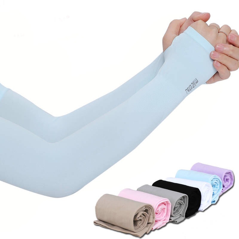 Ice Sleeve Sunscreen Arm Sleeves Gloves Oversleeve Sleeves Female Male Arm Guard UV Protection Summer Suit Arm Thin Section Ice Silk Sleeves