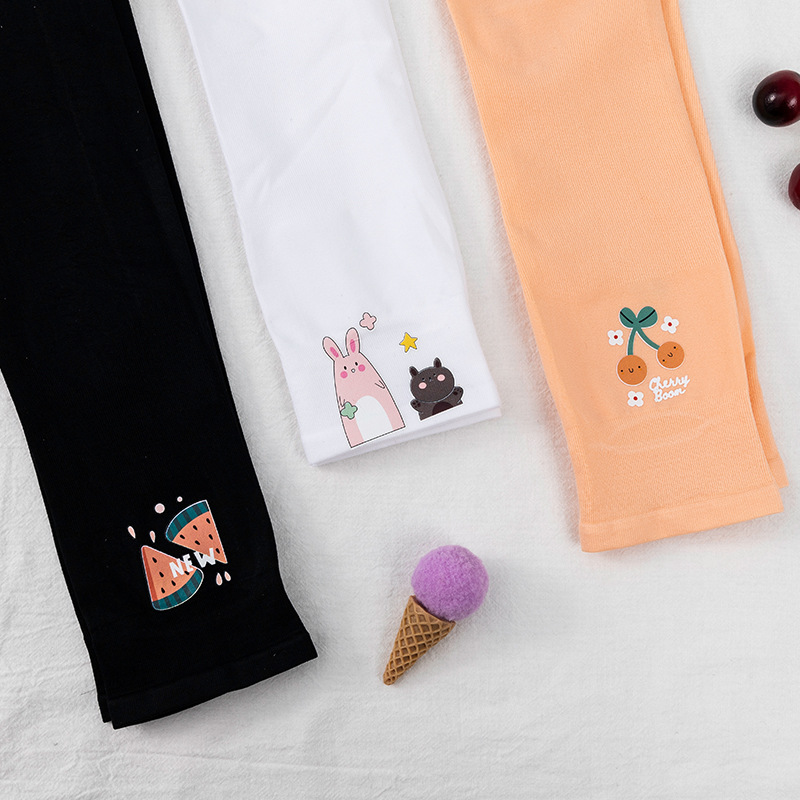INS Cartoon Ice Sleeve Sun Protection Oversleeves Arm Guard Tide Gloves Student Cute Internet Celebrity UV Protection Viscose Fiber Oversleeve