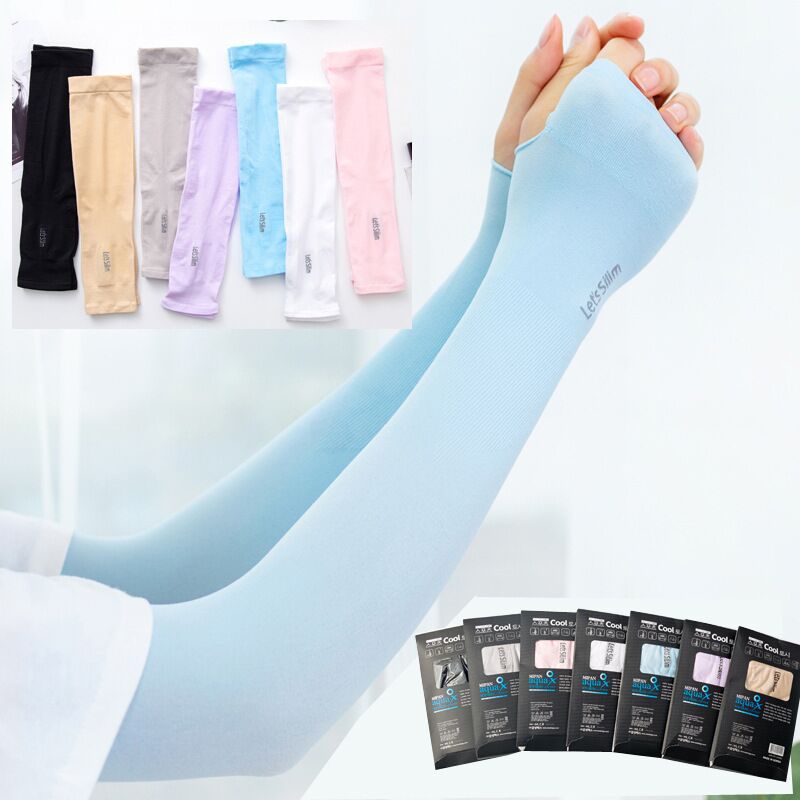 Summer New Sunscreen Gloves Cold UV Protection Viscose Fiber Oversleeve Outdoor Driving Arm Guard Men and Women Protective Oversleeves