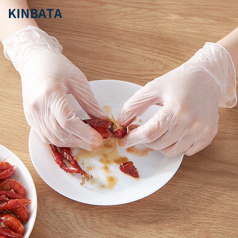 KINBATA gloves Household dishwashing PVC gloves Thin glove boxes of 10050
