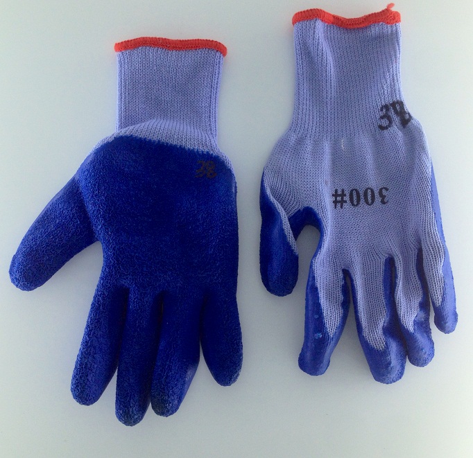 Cotton yarn anti slip abrasion proof point plastic gloves work safety gloves