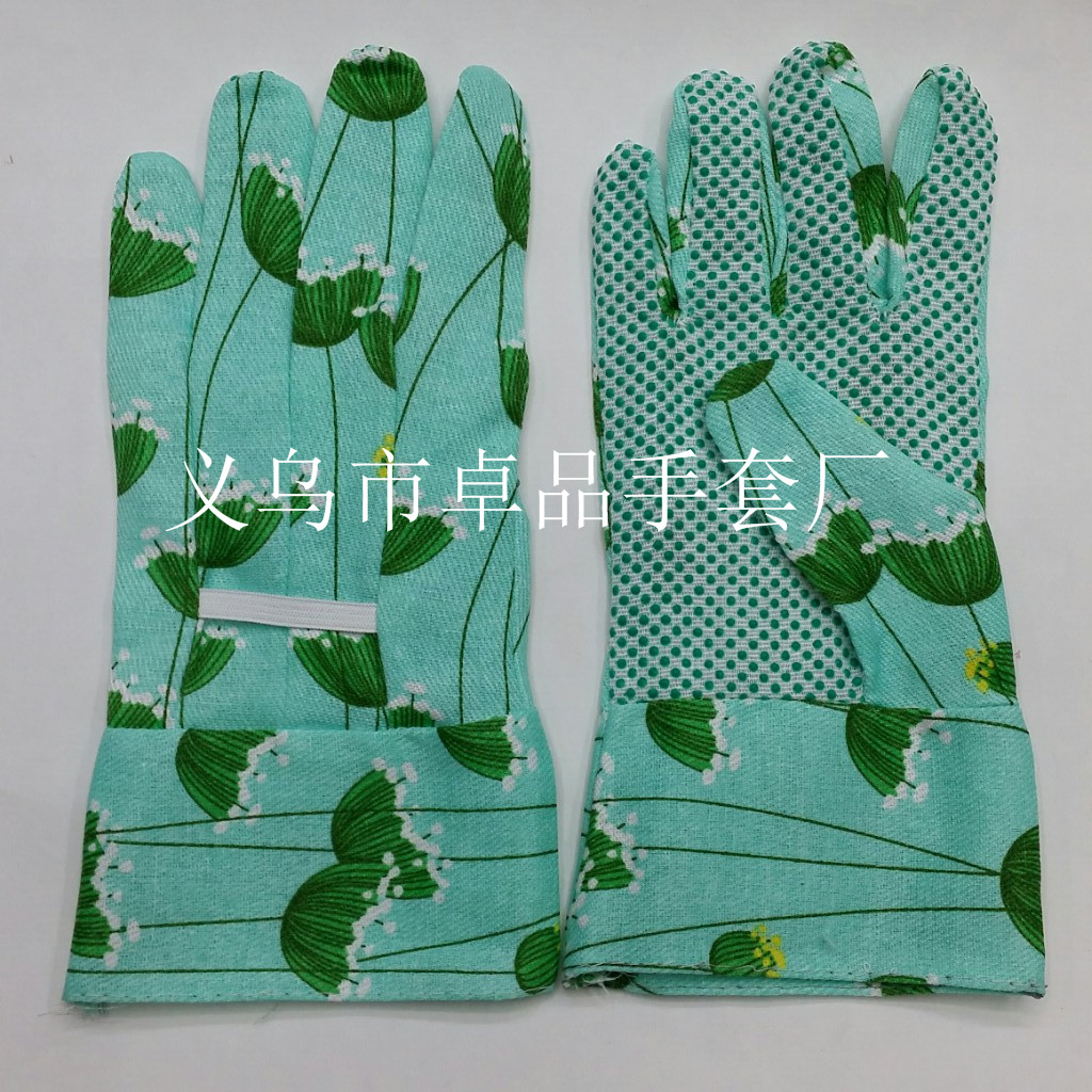 Garden anti slip point bead gardening gloves anti barbed point plastic gloves printing garden gloves