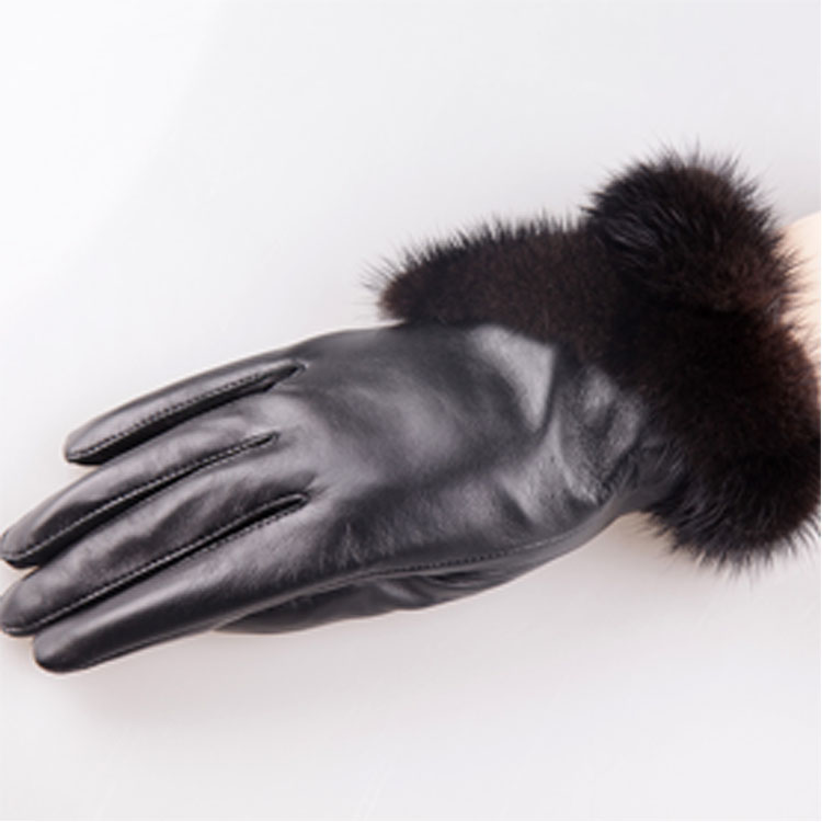 Bai Hu Wang, Nick leather gloves. mink Shearling gloves. real fur gloves