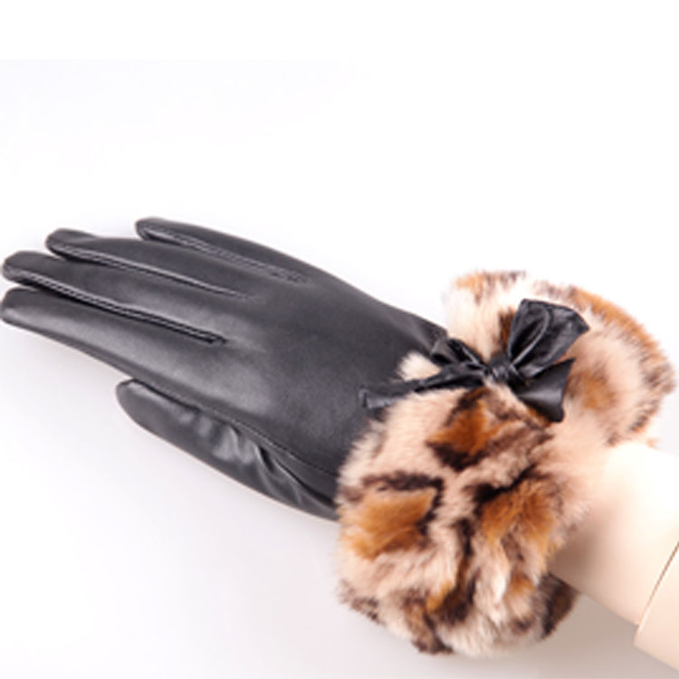 Bai Hu Wang, Nick leather gloves. mink Shearling gloves. real fur gloves