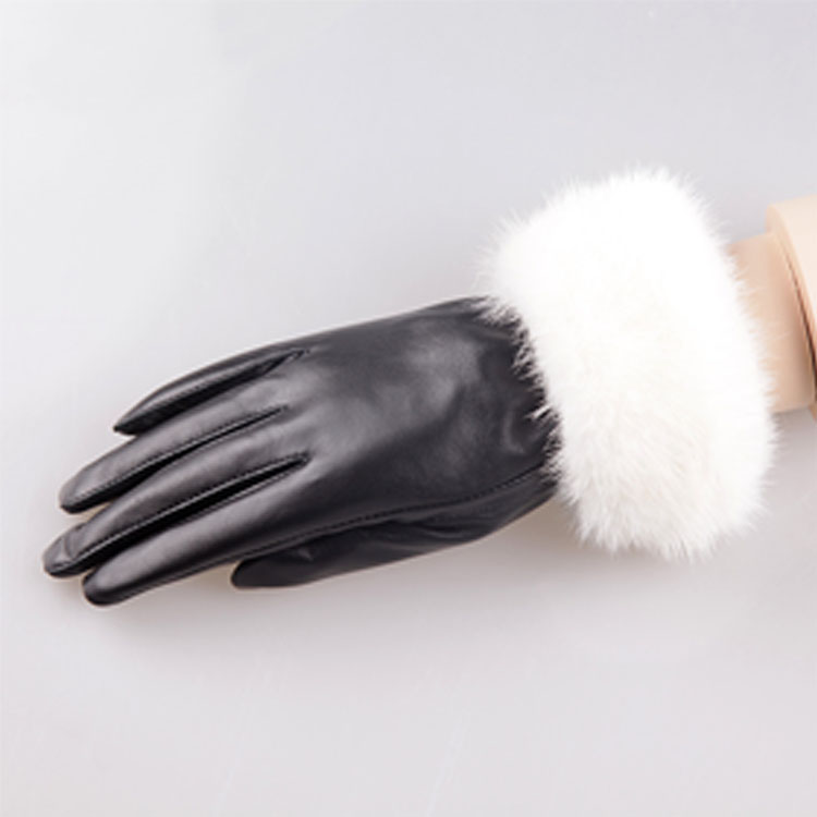 Bai Hu Wang, Nick leather gloves. mink Shearling gloves. real fur gloves
