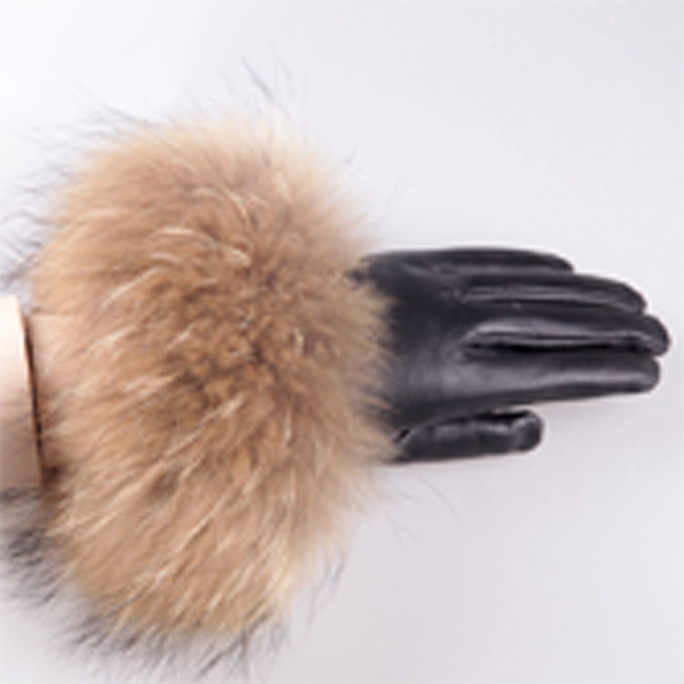 Hundreds of Tiger glove. high-grade racoon Mauga Sheepskin gloves, ladies real fur gloves