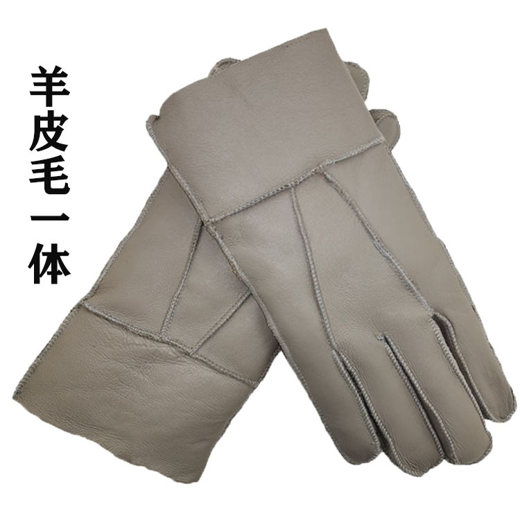 Cross-Border Fur Gloves Men&#039;s Winter Outdoors Cold Protection Thickening Warm Warm Warm Motorcycle Riding Leather Gloves