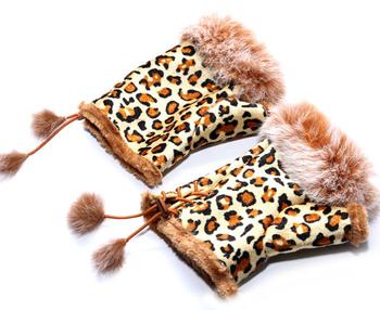 Rabbit fur mittens ladies fashion winter rabbit fur gloves warm Korean version