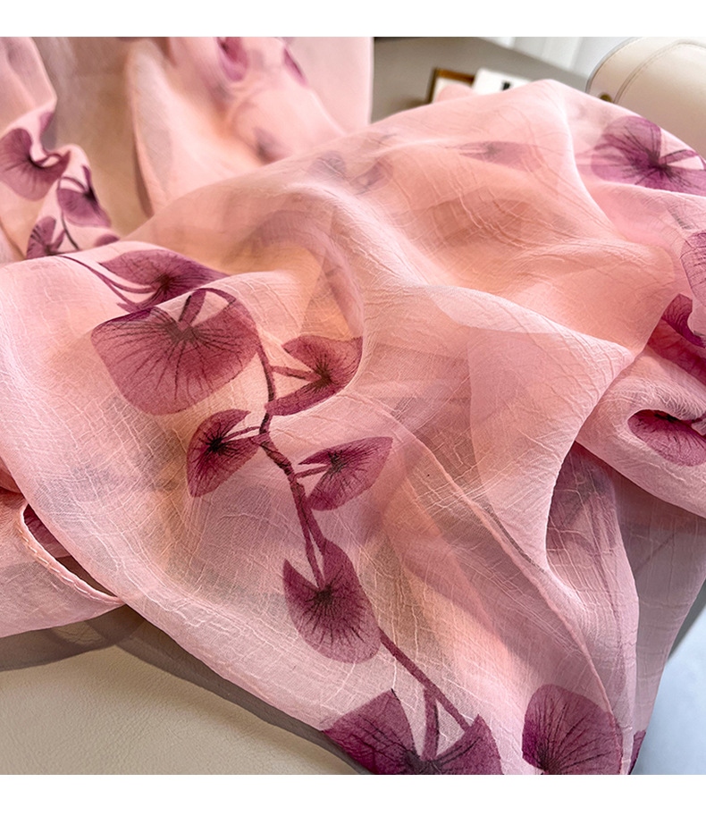 2022 New Spring and Autumn Elegant Graceful Silk Scarf Western Style Mid-Length Fashion Beach Towel Summer Sunscreen Shawl Decoration