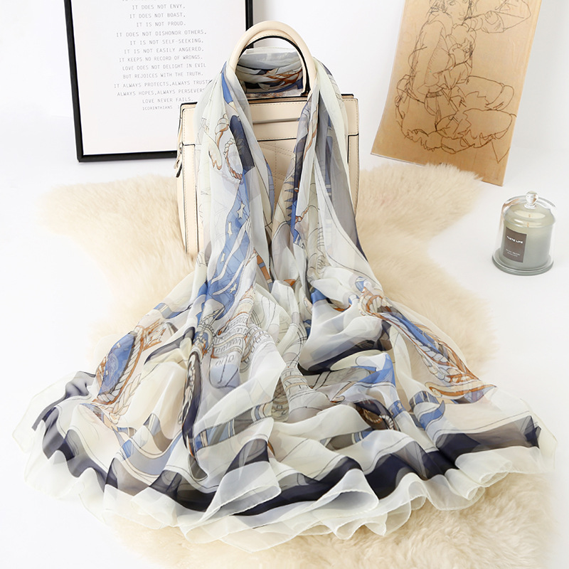 Foreign Trade Spring and Summer New Large Size Yourou Yarn Scarf Travel Beach Towel Sunscreen Shawl Factory Direct Sales