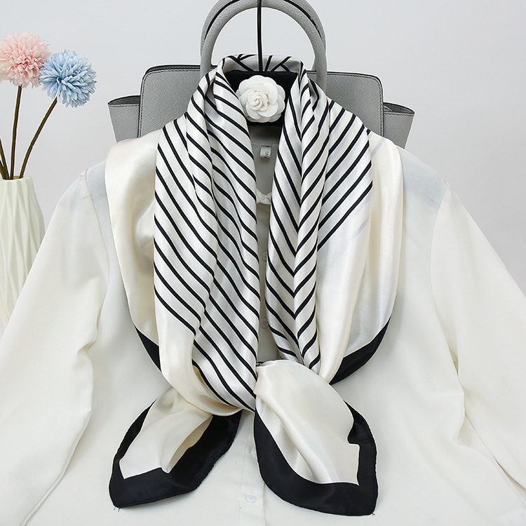90 Square Scarf Women&#039;s Silk Scarf Crepe Satin Scarf Printed Stall Hot Sale Sunscreen Shawl Decoration Decoration Factory Wholesale