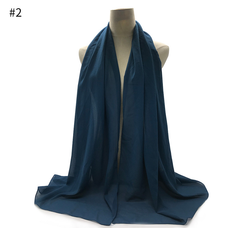 Cross-Border International Station Ethnic Women&#039;s Monochrome Chiffon Bubble Scarf Pearl Chiffon Baotou Scarf Shawl One Piece Dropshipping