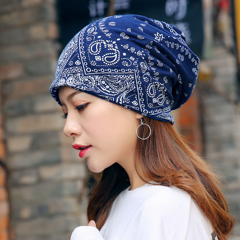 Sleeve Cap Ethnic Style Series European and American Korean Paisley Head-Wrapping Hat Cap for Pregnant Women Pile Heap Cap Dual-Use Scarf