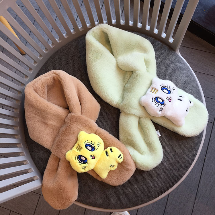 2021 Children&#039;s Scarf 800G Autumn and Winter Thickening Cute Tiger Embroidery Plush Doll Scarf Factory Direct Sales