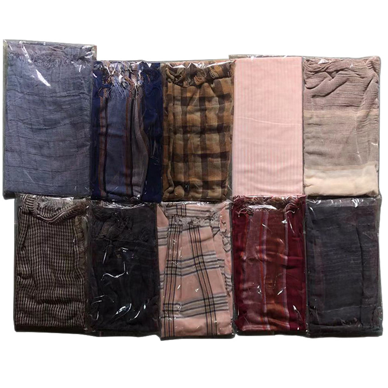 Artificial Cashmere Scarf Monochrome Rayon Printed Yarn-Dyed Stock Defective Shawl Processing Scarf Yarn-dyed Scarf