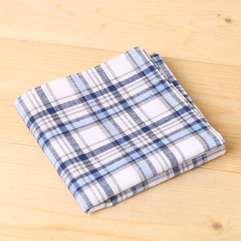 Men&#039;s Handkerchief Pure Cotton Sweat-Absorbent Handkerchief 40cm Classic Middle-Aged and Elderly Yarn-Dyed Square Scarf Gift Can Be Customized