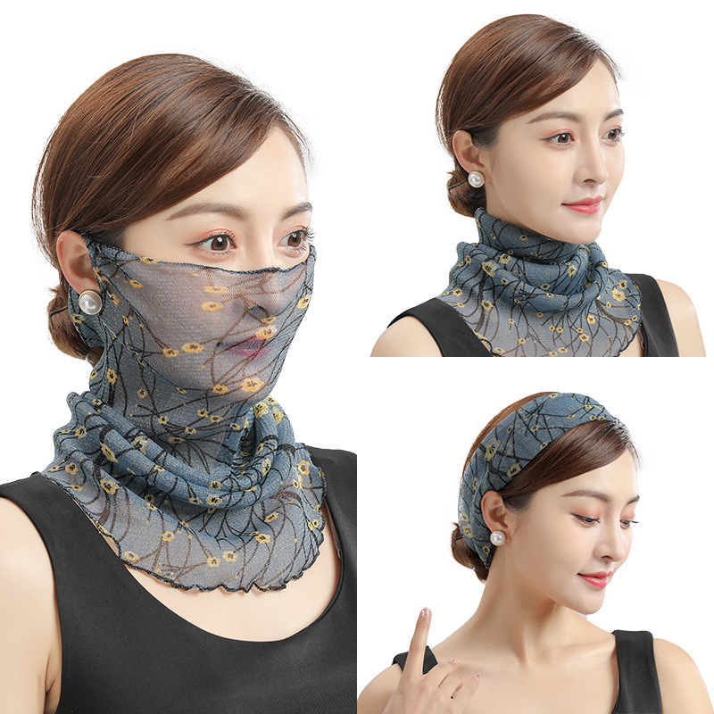 Thin Sunscreen Veil New Small Silk Scarf Scarf Neck Neck Protection Autumn and Winter Mask Women&#039;s Scarf Voile Scarf