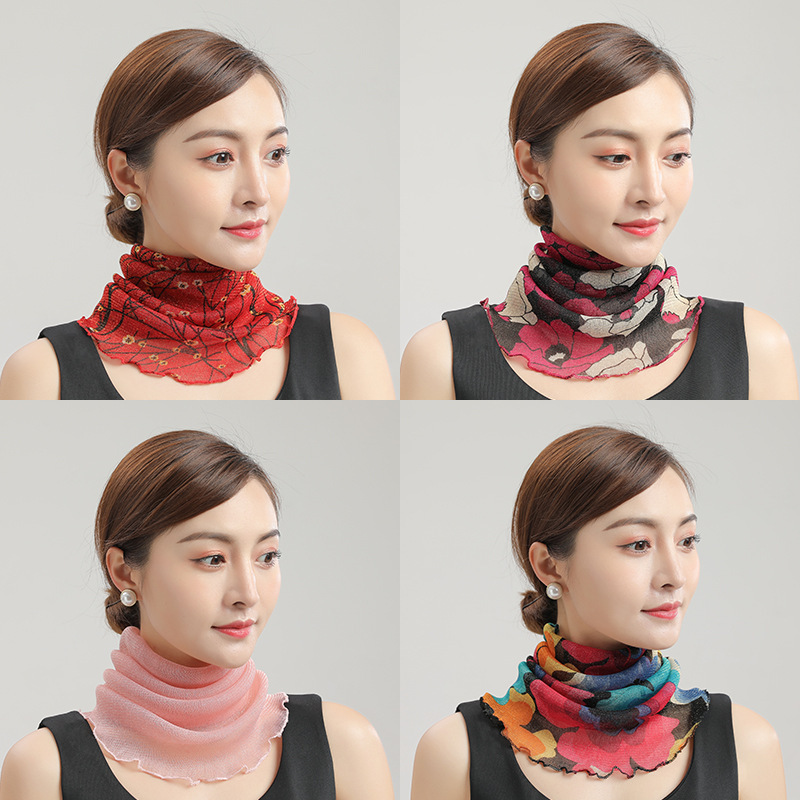 Thin Sunscreen Veil New Small Silk Scarf Scarf Neck Neck Protection Autumn and Winter Mask Women&#039;s Scarf Voile Scarf