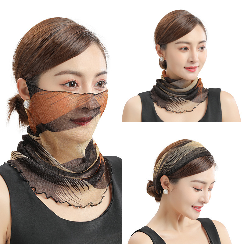 Thin Sunscreen Veil New Small Silk Scarf Scarf Neck Neck Protection Autumn and Winter Mask Women&#039;s Scarf Voile Scarf