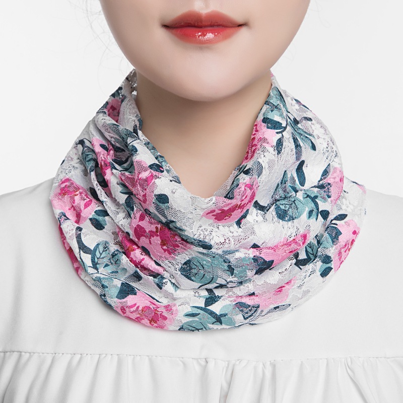 Scarf Women&#039;s Fashion Lace Hollow Bandana Scarf Sun Protection Neck Ear Hanging Mask Scarf Veil Scarf Voile Scarf