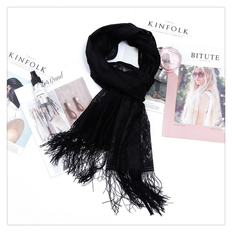 East Muslim Head Wrap Scarf Solid Color Hollow Women&#039;s Scarf Sunscreen Scarf Cross-Border Shawl Scarf Muslim Scarf