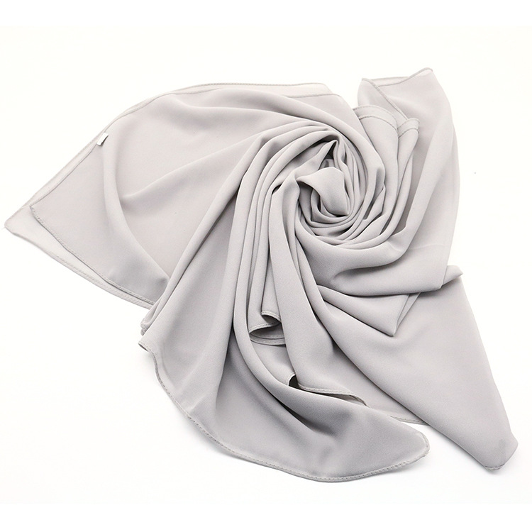 Direct Sale High Quality Monochrome Pearl Chiffon Scarf Bandana Bubble Towel Female Ethnic Veil Lady Muslim Scarf