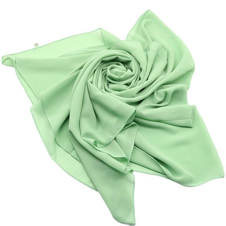 Direct Sale High Quality Monochrome Pearl Chiffon Scarf Bandana Bubble Towel Female Ethnic Veil Lady Muslim Scarf