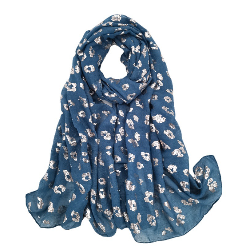 Cross-Border New Arrival Scarf Tr Leopard Print Gilding Pattern Scarf Women Print Long Scarf Muslim Shawl TR Scarf