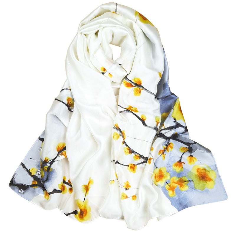 All Silk Sun-Proof and Breathable Gift Scarf Travel Sunshade Beach Towel Spring and Autumns T Printing Scarves
