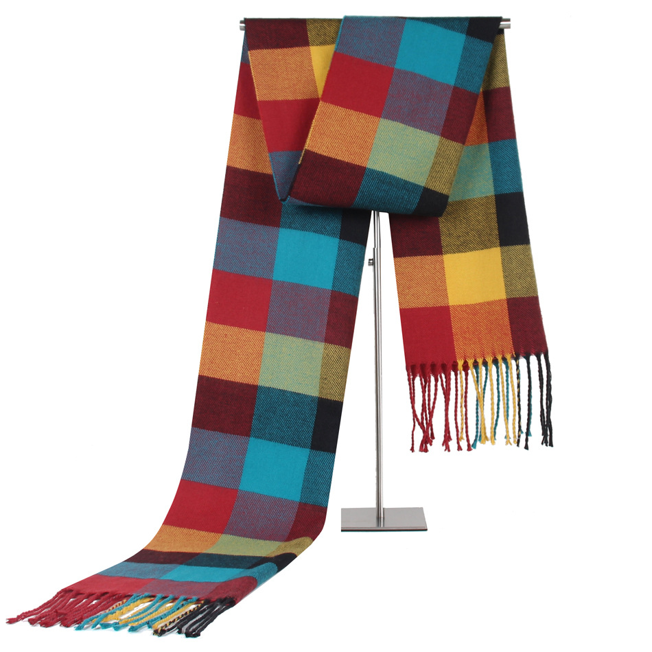 Cheap Promotional Women Winter Cashmere Imitation Scarves Fashion Plaid Pashmina Shawl Scarf