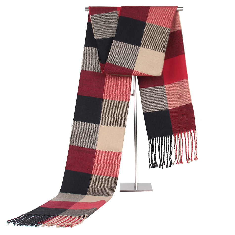 Cheap Promotional Women Winter Cashmere Imitation Scarves Fashion Plaid Pashmina Shawl Scarf