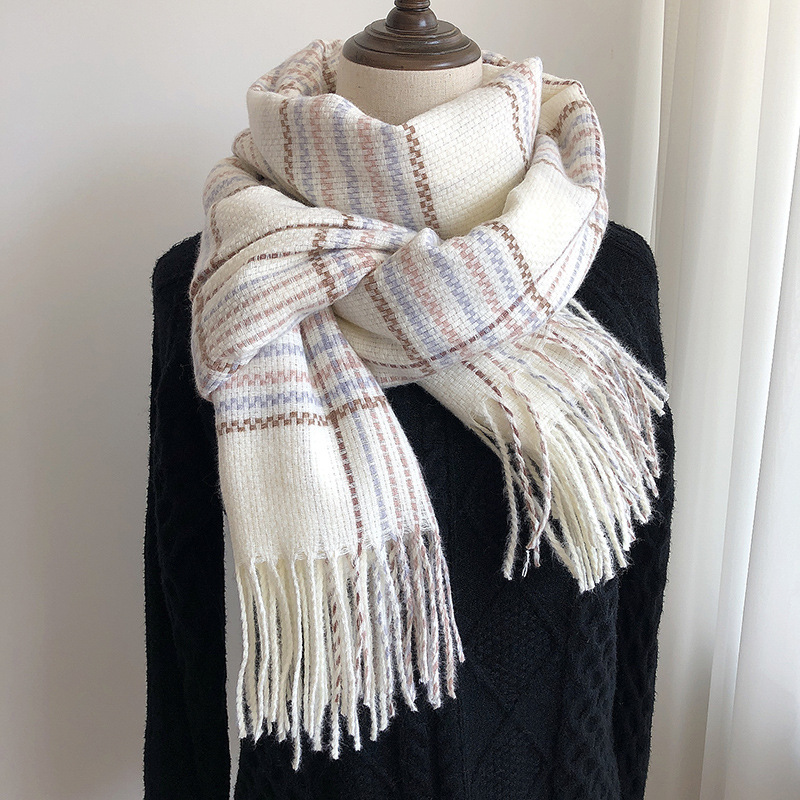 New  Japanese Fashion Autumn and Winter Thick Warm Tassel Shawl Scarf Cashmere Scarves