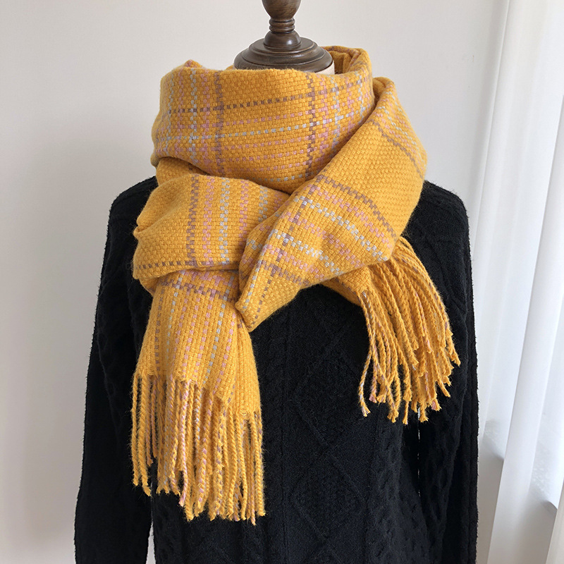 New  Japanese Fashion Autumn and Winter Thick Warm Tassel Shawl Scarf Cashmere Scarves